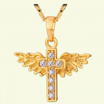 Angel Winged Diamond Cross